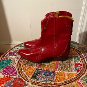 Red Leather Cowboy Boots